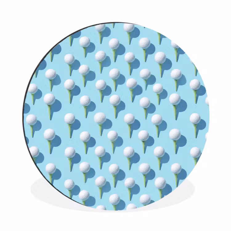 Golf - Ballen - Blauw Wandcirkel aluminium klein 190 -3d