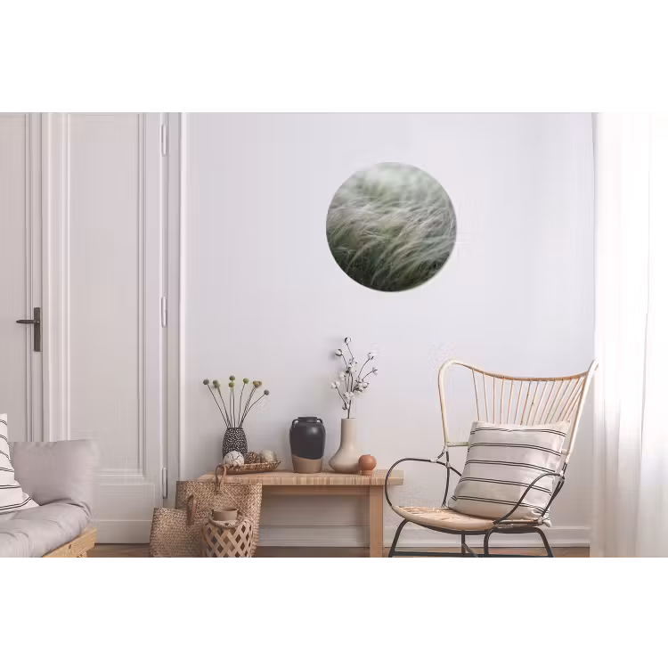 Gras - Wazig - Natuur - Groen - Zacht Wandcirkel aluminium klein -woonkamer