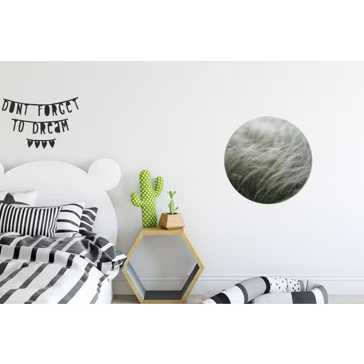 Gras - Wazig - Natuur - Groen - Zacht Wandcirkel aluminium klein -kinderkamer