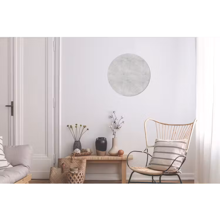 Grijs - Beton - Neutraal Wandcirkel aluminium klein 190 -woonkamer