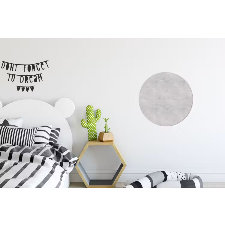 Grijs - Beton - Neutraal Wandcirkel aluminium klein 190 -kinderkamer