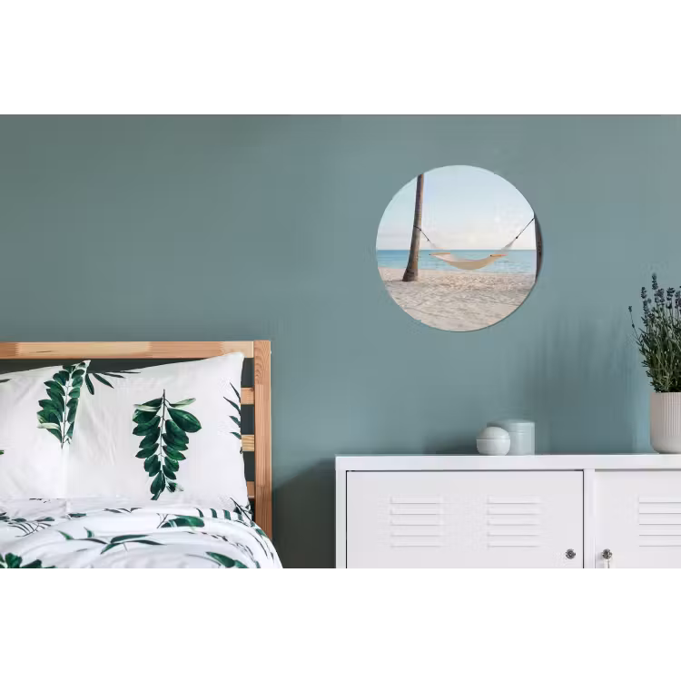 Hangmat - Strand - Wit Wandcirkel aluminium klein -slaapkamer
