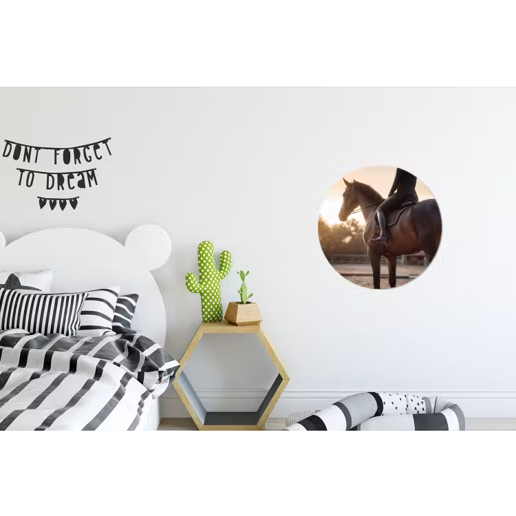 Harmonie - Ruiter - Zon Wandcirkel aluminium klein -kinderkamer