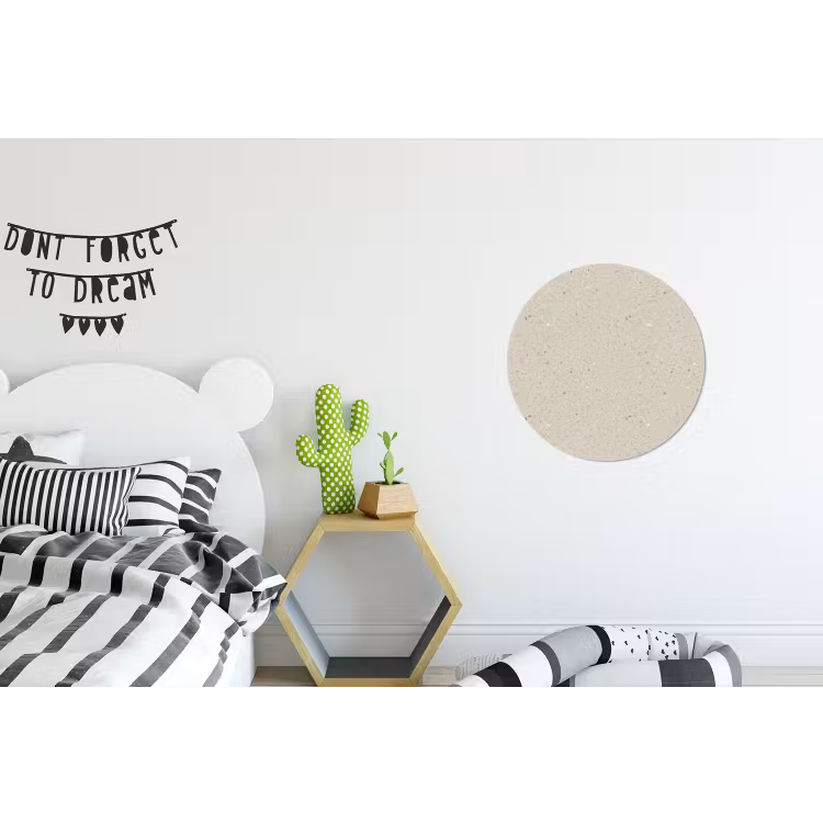 Lichtbeige - Terrazzo - Grijs Wandcirkel aluminium klein 190 -kinderkamer