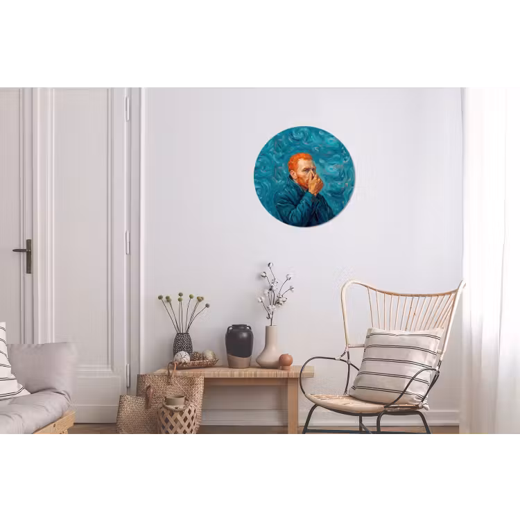 Portret - Klassiek - Blauw Wandcirkel aluminium klein -woonkamer