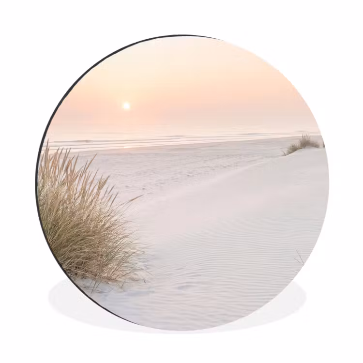Horizon - Duinlandschap - Zand Wandcirkel aluminium klein -3d