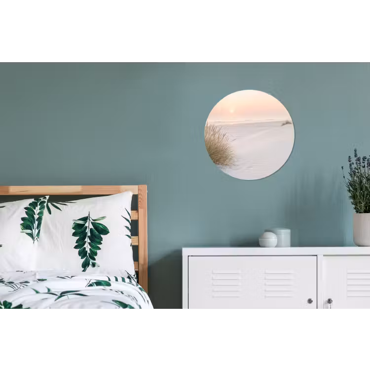 Horizon - Duinlandschap - Zand Wandcirkel aluminium klein -slaapkamer