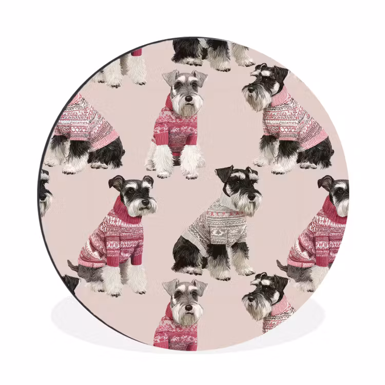Honden - Truien - Rood Wandcirkel aluminium klein 190 -3d