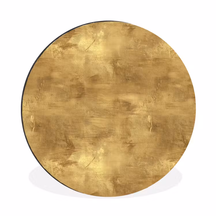 Industrieel - Textuur - Goud Wandcirkel aluminium klein 190 -3d