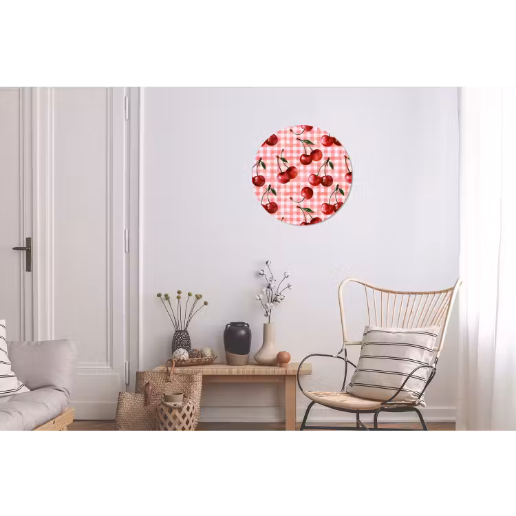 Kersen - Blokken - Rood Wandcirkel aluminium klein 190 -woonkamer