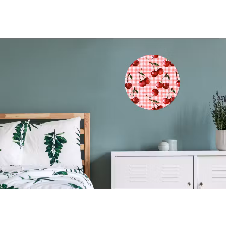 Kersen - Blokken - Rood Wandcirkel aluminium klein 190 -slaapkamer