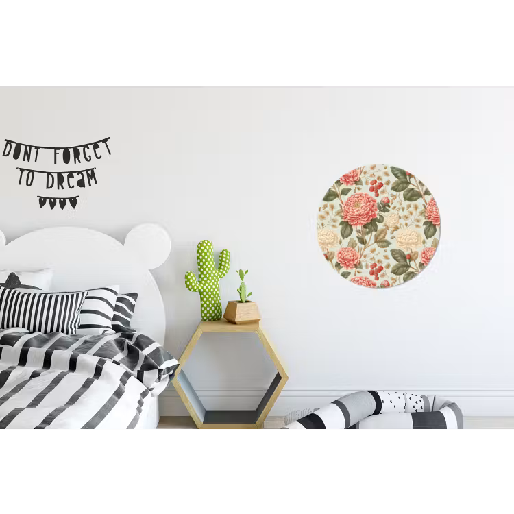Klassiek - Botanisch - Veelkleurig Wandcirkel aluminium klein 190 -kinderkamer