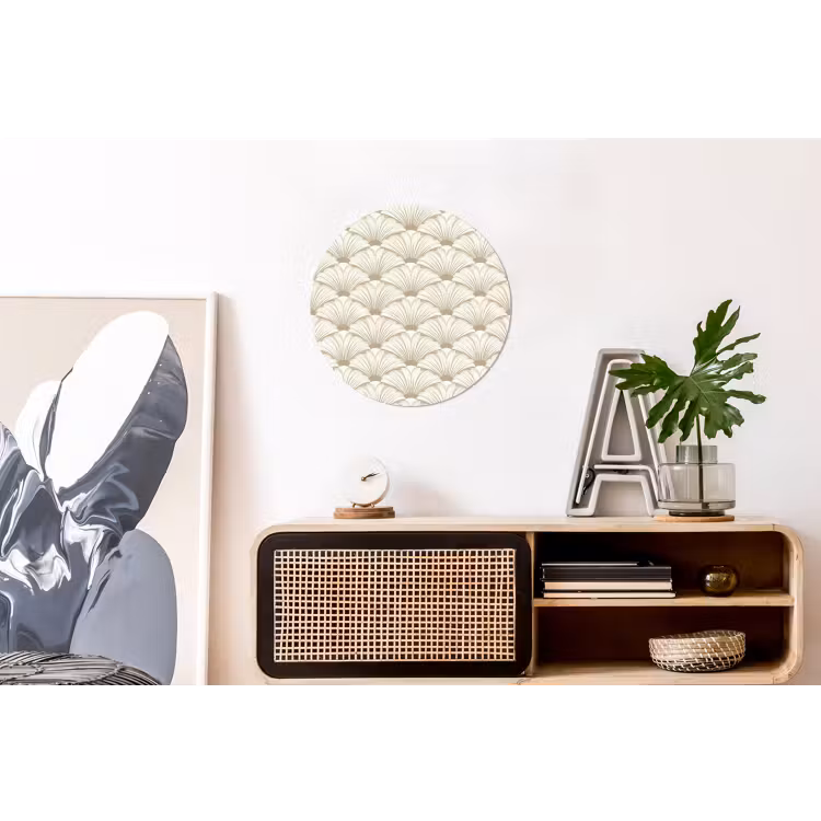 Klassiek - Art - Beige Wandcirkel aluminium klein 190 -kantoor