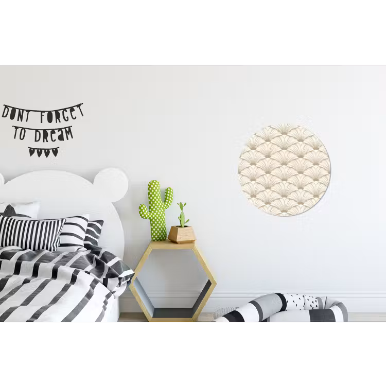 Klassiek - Art - Beige Wandcirkel aluminium klein 190 -kinderkamer