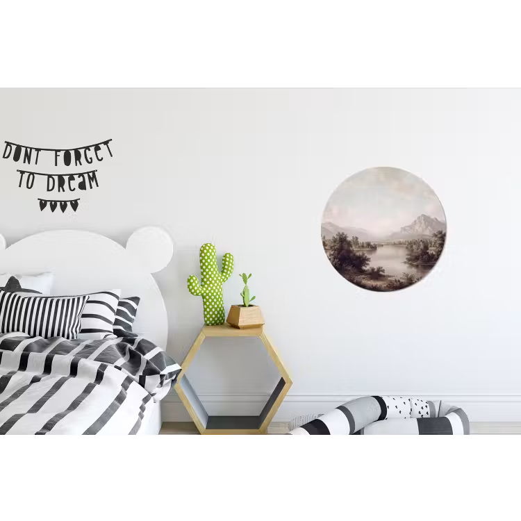 Klassiek - Landschap - Sereen Wandcirkel aluminium klein -kinderkamer