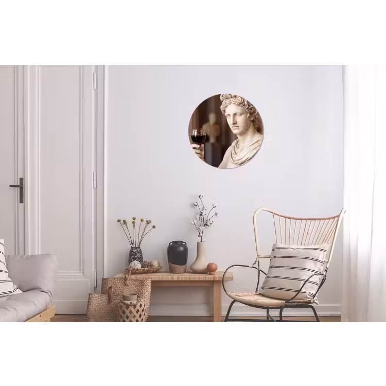 Klassiek - Marmer - Wijn Wandcirkel aluminium klein -woonkamer