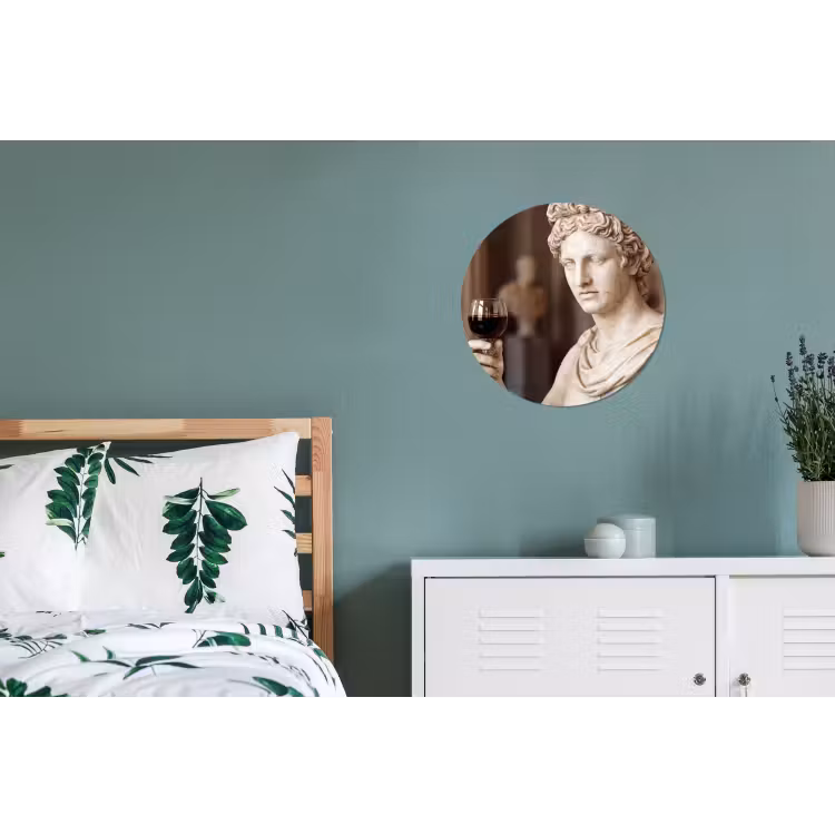 Klassiek - Marmer - Wijn Wandcirkel aluminium klein -slaapkamer