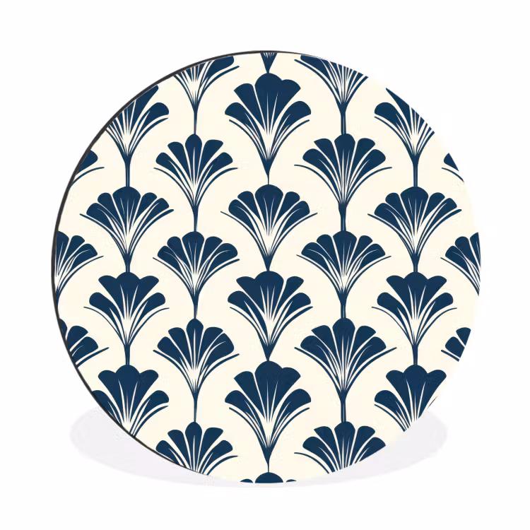 Klassiek - Motief - Blauw Wandcirkel aluminium klein 190 -3d