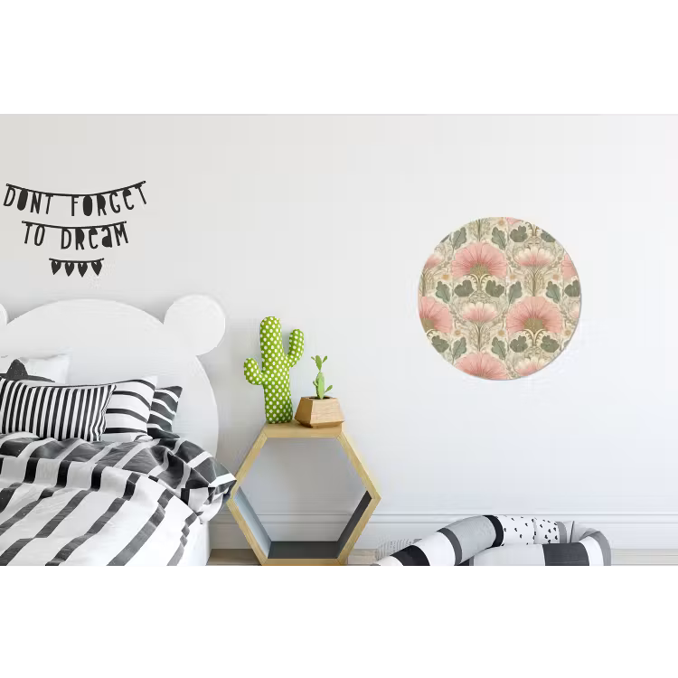 Klassiek - Patroon - Roze Wandcirkel aluminium klein 190 -kinderkamer
