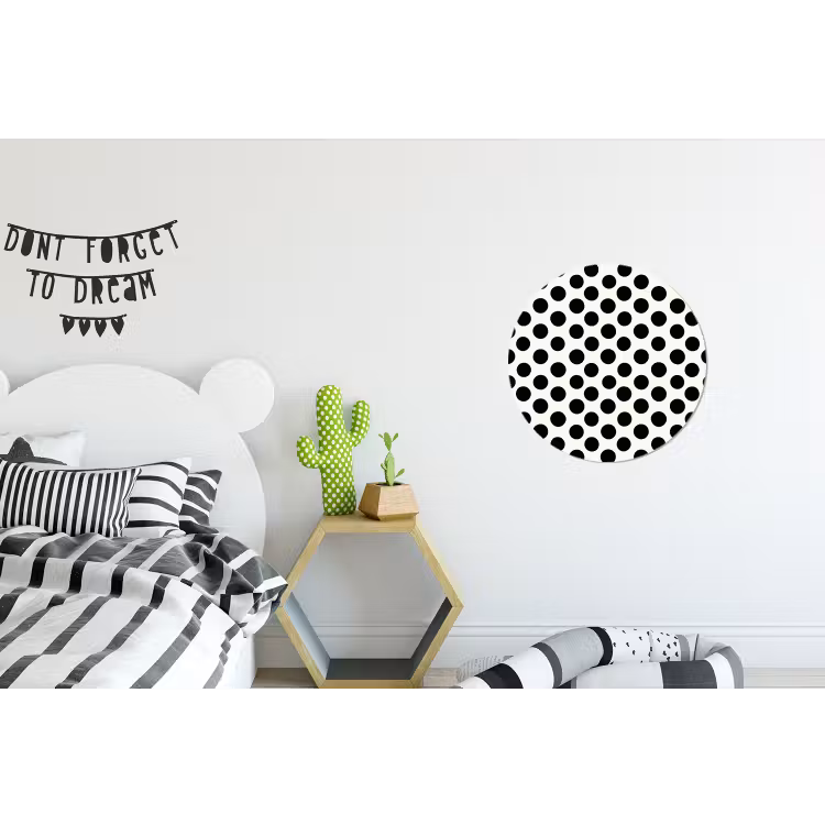 Klassiek - Stippen - Zwart Wandcirkel aluminium klein 190 -kinderkamer