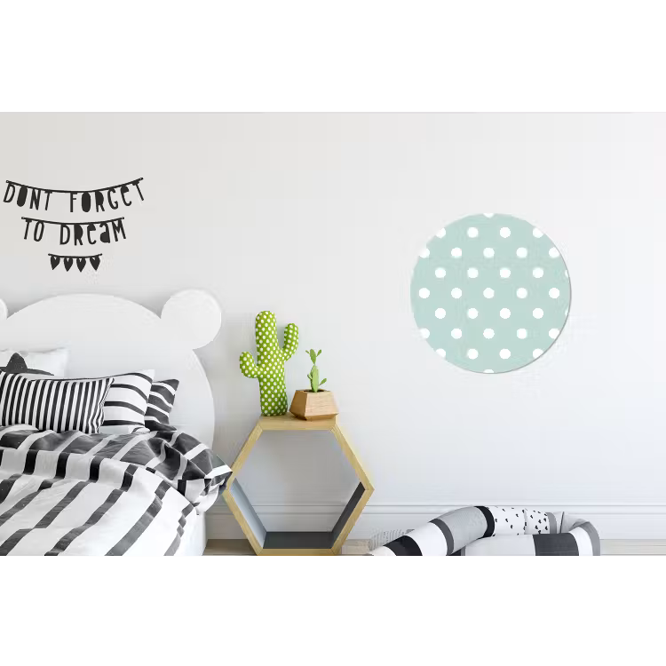 Klassiek - Polka - Groen Wandcirkel aluminium klein 190 -kinderkamer