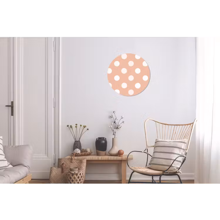 Klassiek - Polka - Perzik Wandcirkel aluminium klein 190 -woonkamer