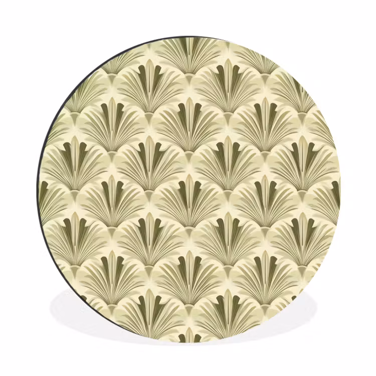 Klassiek - Waaier - Groen Wandcirkel aluminium klein 190 -3d