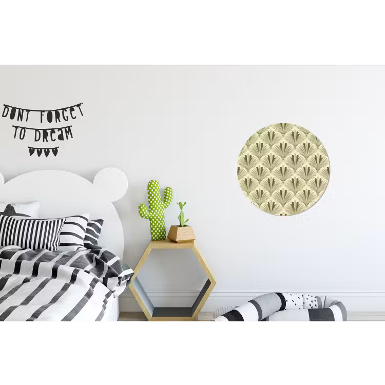 Klassiek - Waaier - Groen Wandcirkel aluminium klein 190 -kinderkamer