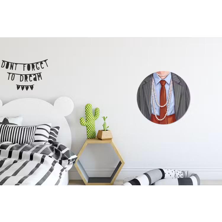 Kleding - Strik - Parels - Klassiek - Mode Wandcirkel aluminium klein -kinderkamer