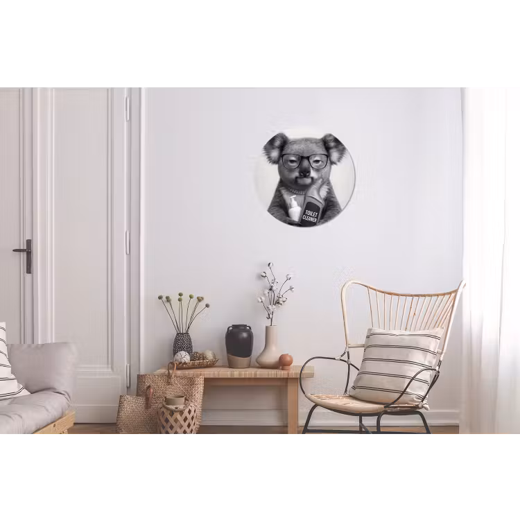 Koala - Bril - Toilet Wandcirkel aluminium klein -woonkamer