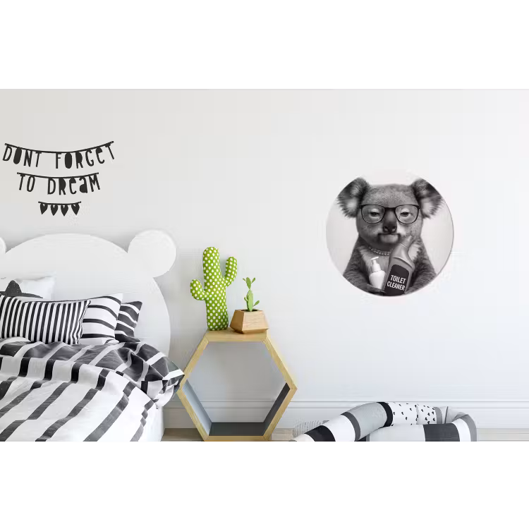 Koala - Bril - Toilet Wandcirkel aluminium klein -kinderkamer
