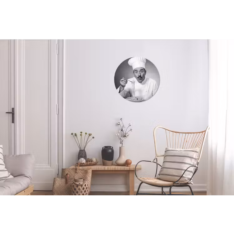 Chef - Spaghetti - Pasta Wandcirkel aluminium klein -woonkamer