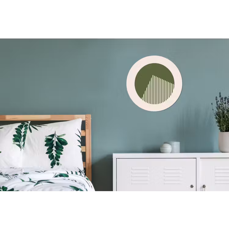 Cirkel - Strepen - Geometrisch - Abstract - Groen Wandcirkel aluminium klein -slaapkamer
