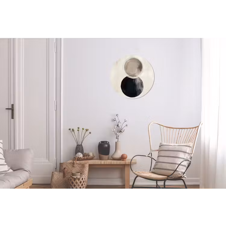 Cirkels - Vorm - Beige - Abstract Wandcirkel aluminium klein -woonkamer