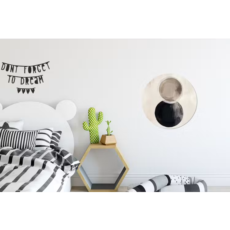 Cirkels - Vorm - Beige - Abstract Wandcirkel aluminium klein -kinderkamer