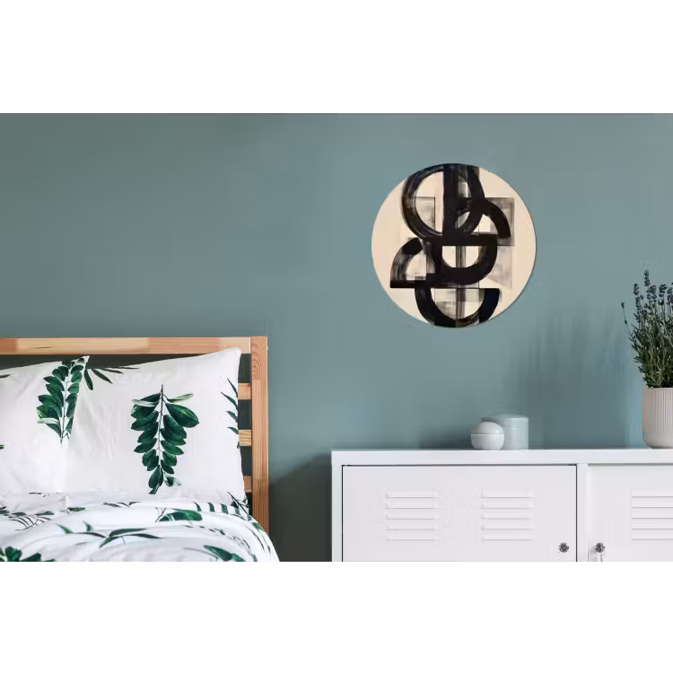Cirkels - Lijnen - Vormen - Zwart Wandcirkel aluminium klein -slaapkamer