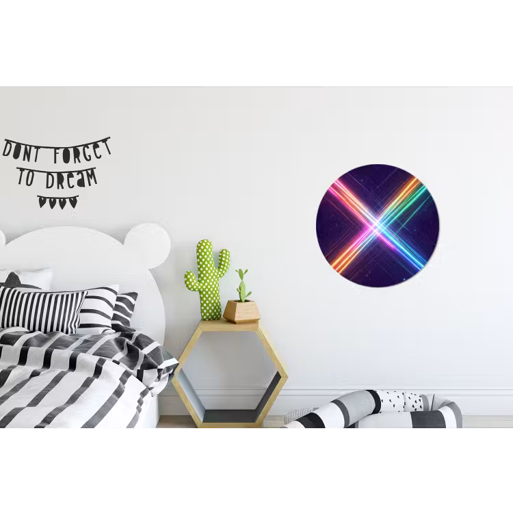 Kruisen - Lasterstralen - Neon Wandcirkel aluminium klein -kinderkamer
