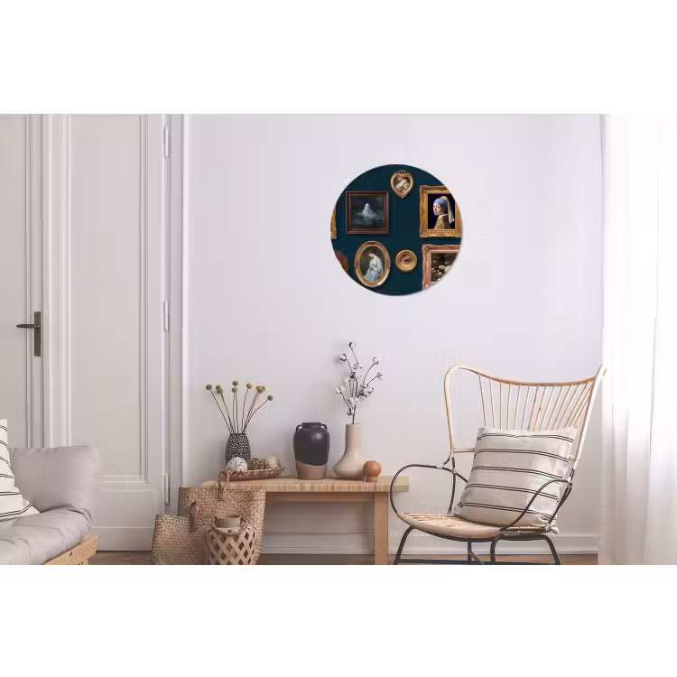 Kunst - Schilderijen - Decoratie - Klassiek - Groen Wandcirkel aluminium klein -woonkamer