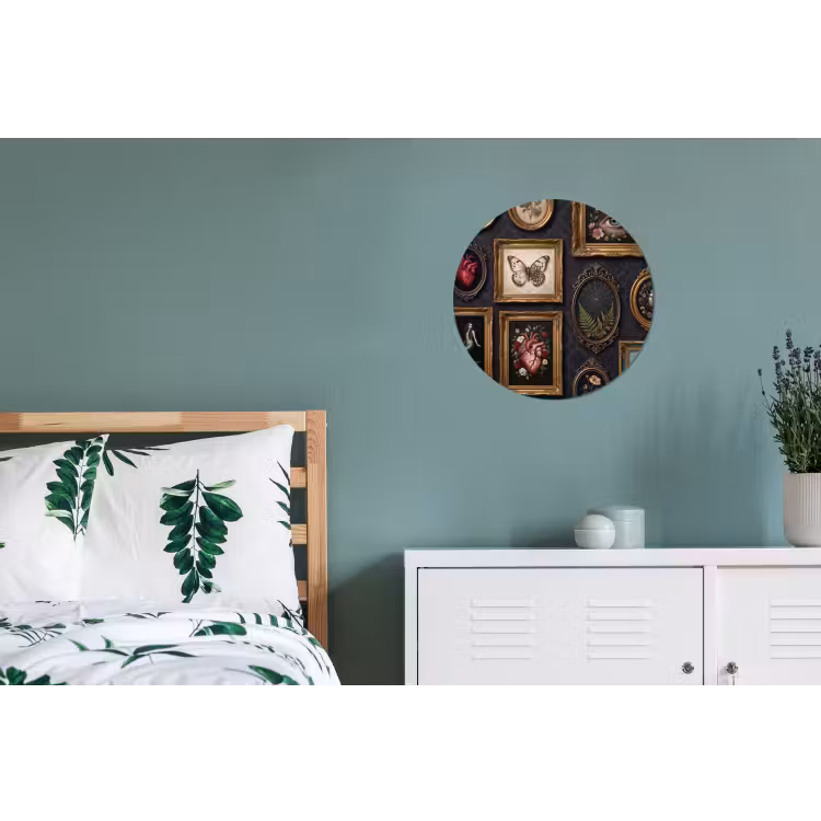 Kunst - Collectie - Vintage - Klassiek - Donker Wandcirkel aluminium klein -slaapkamer