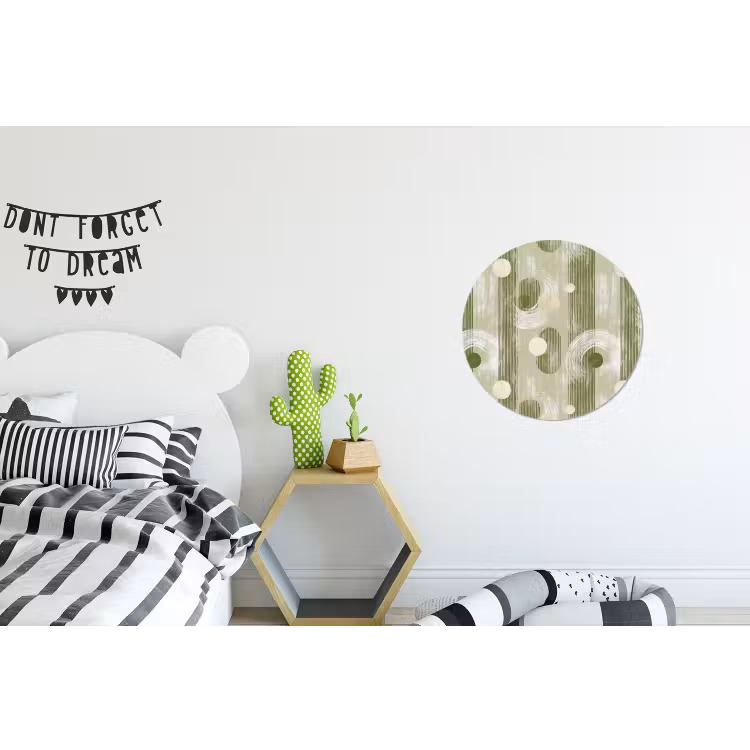 Artistiek - Modern - Groen Wandcirkel aluminium klein 190 -kinderkamer