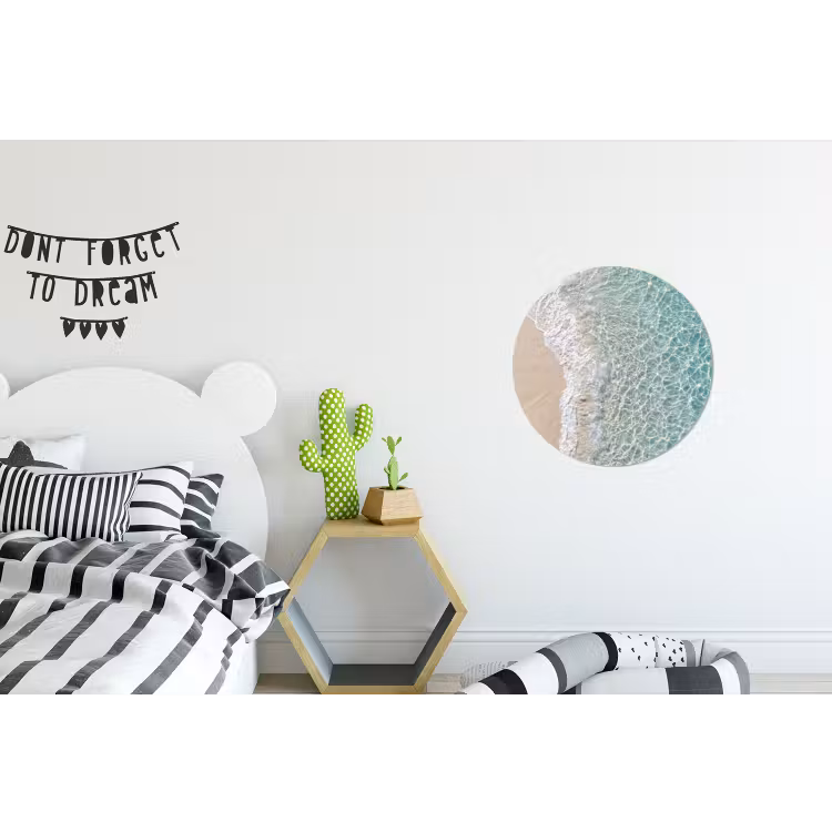 Kust - Zand - Blauw Wandcirkel aluminium klein -kinderkamer