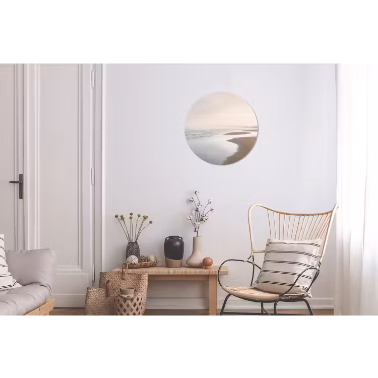 Kustlijn - Strand - Oceaan Wandcirkel aluminium klein -woonkamer