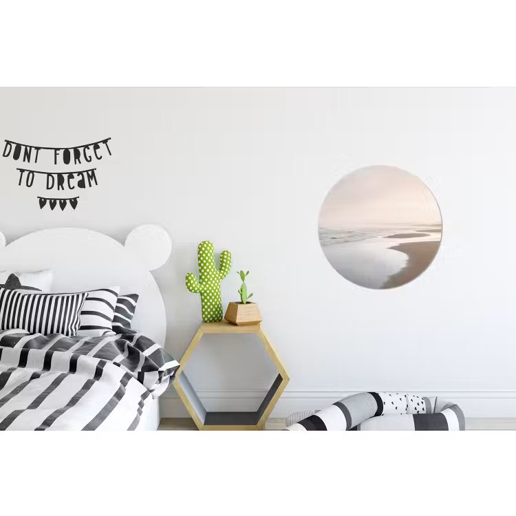 Kustlijn - Strand - Oceaan Wandcirkel aluminium klein -kinderkamer