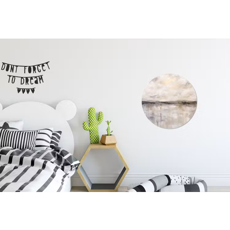 Landschap - Horizon - Natuur - Abstract - Neutraal Wandcirkel aluminium klein -kinderkamer