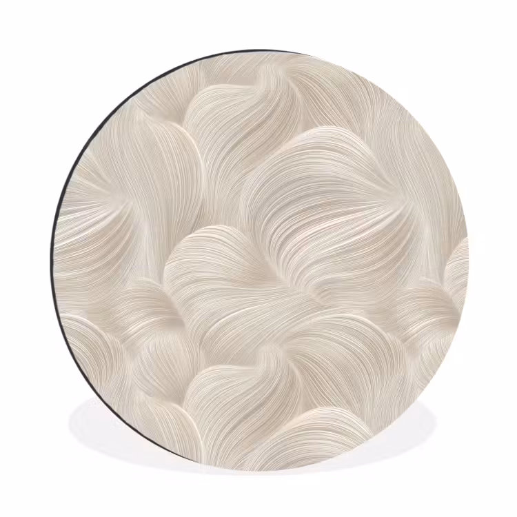 Lijnen - Waaier - Beige Wandcirkel aluminium klein 190 -3d