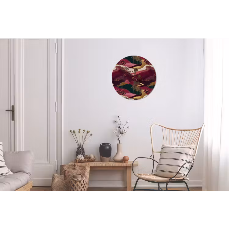 Magisch - Palmbomen - Goud Wandcirkel aluminium klein 190 -woonkamer