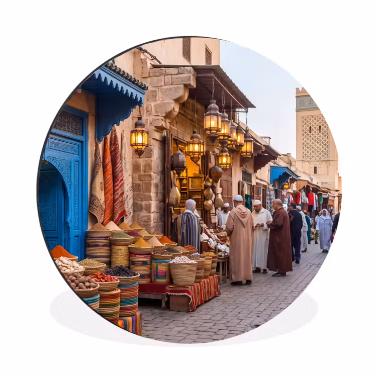 Alu-Dibond-Bild Rund - Markt – Orientalisch – Farbenfroh - Markt - Oosters - Kleurrijk Wandcirkel aluminium klein