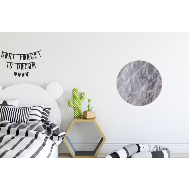 Marmer - Ader - Patroon - Abstract - Grijs Wandcirkel aluminium klein -kinderkamer