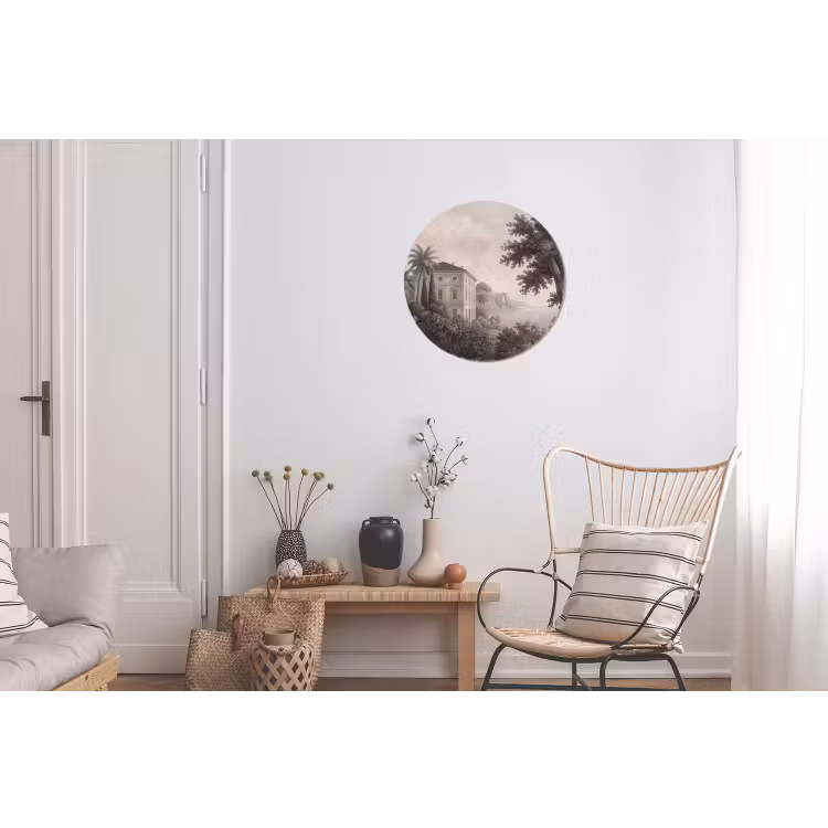 Zee - Villa - Beige Wandcirkel aluminium klein -woonkamer