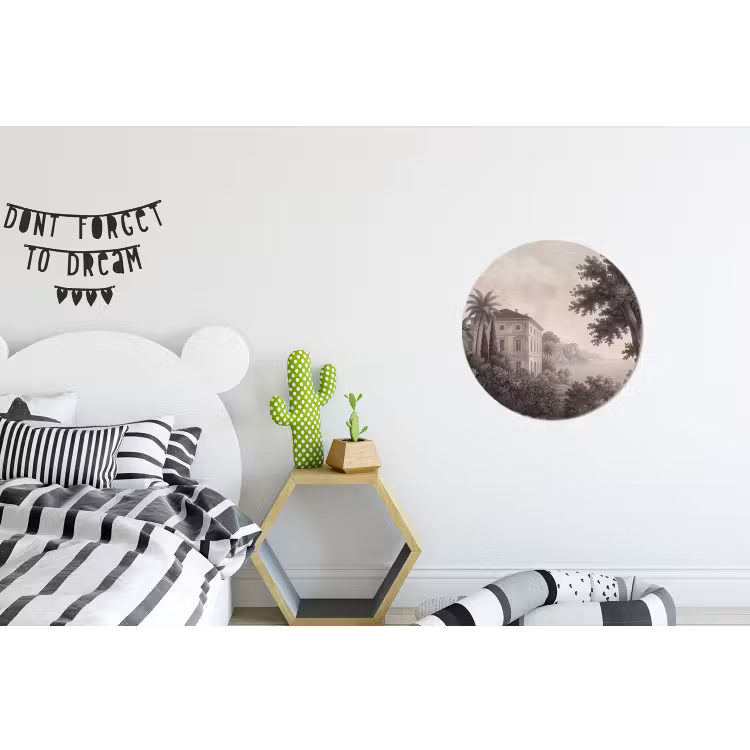 Zee - Villa - Beige Wandcirkel aluminium klein -kinderkamer